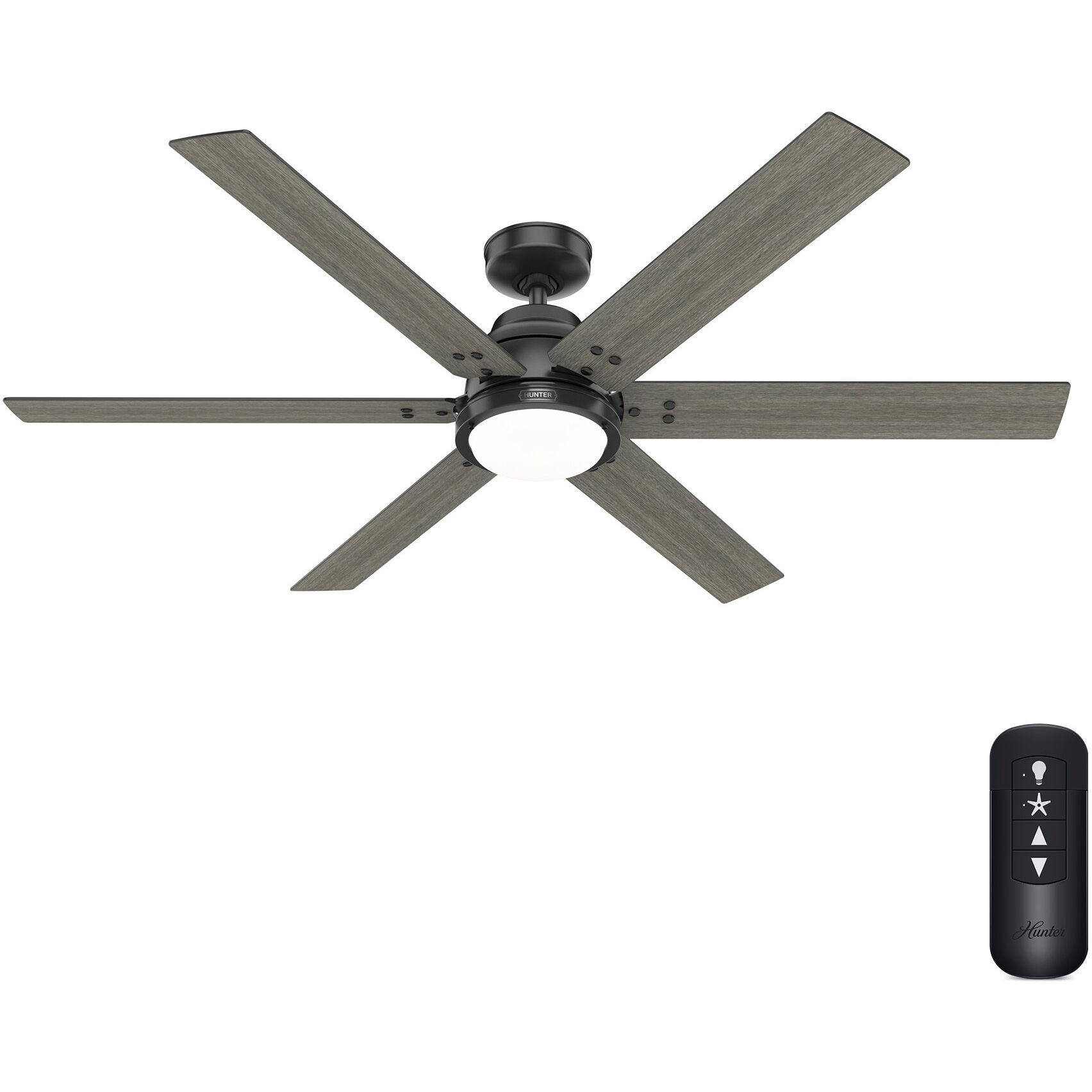 Gravity 60 inch Matte Black with Dark Gray Oak/Matte Black Blades Ceiling Fan