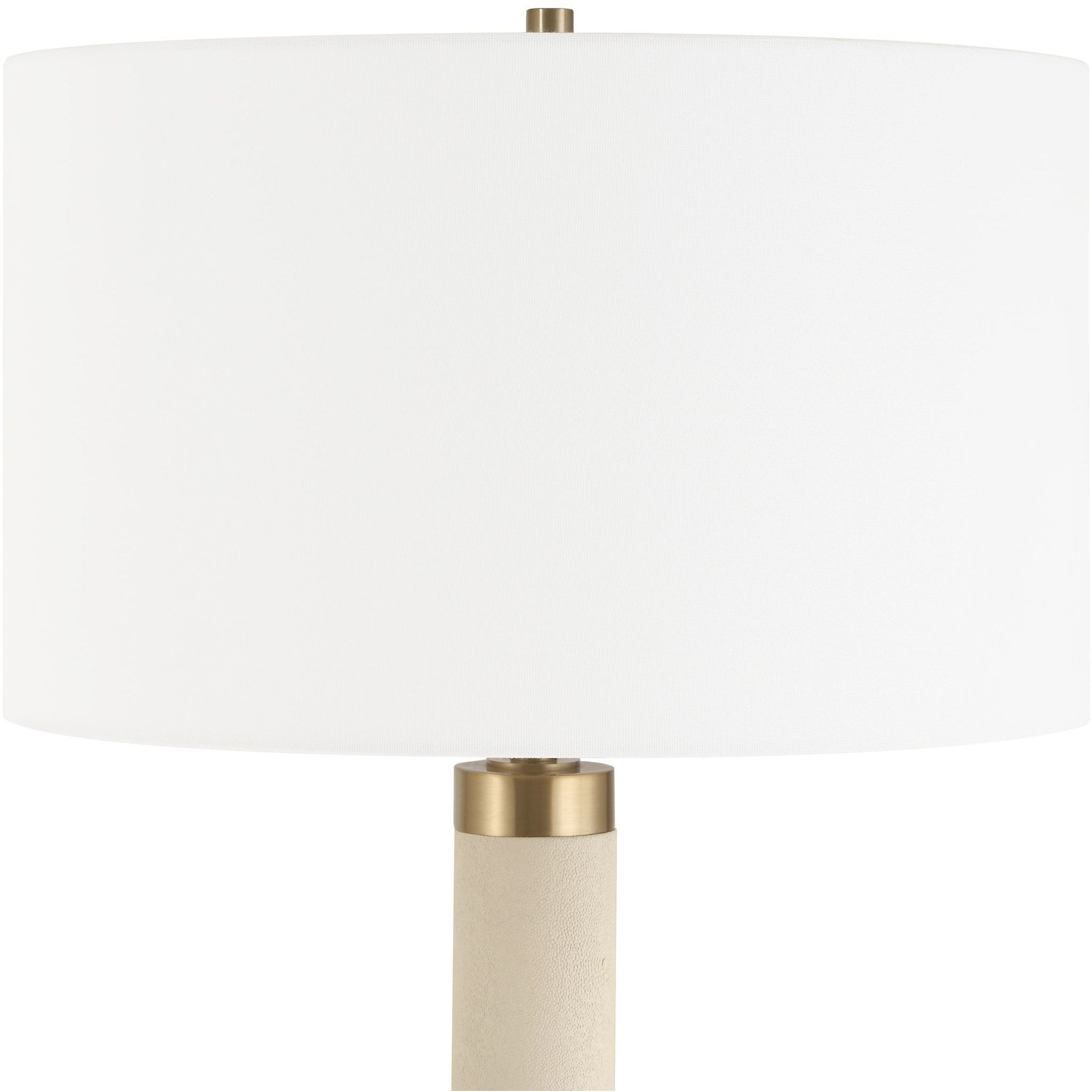 Wessex 65.75 inch 150.00 watt Antique Brushed Brass and White Faux Shagreen Floor Lamp Portable Light