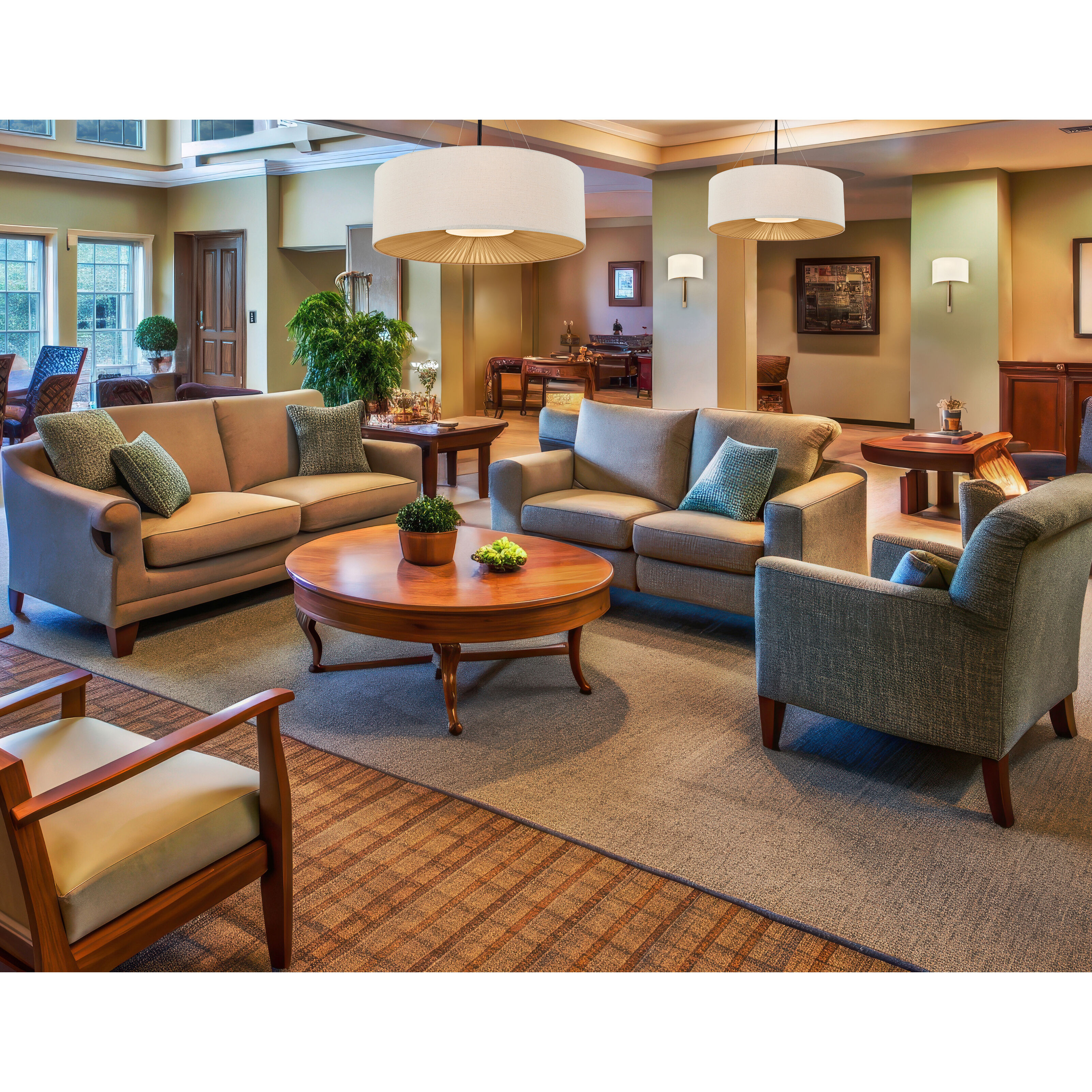 Textile Collection 6 Light 24 inch Matte Black Pendant Ceiling Light, Warren Family