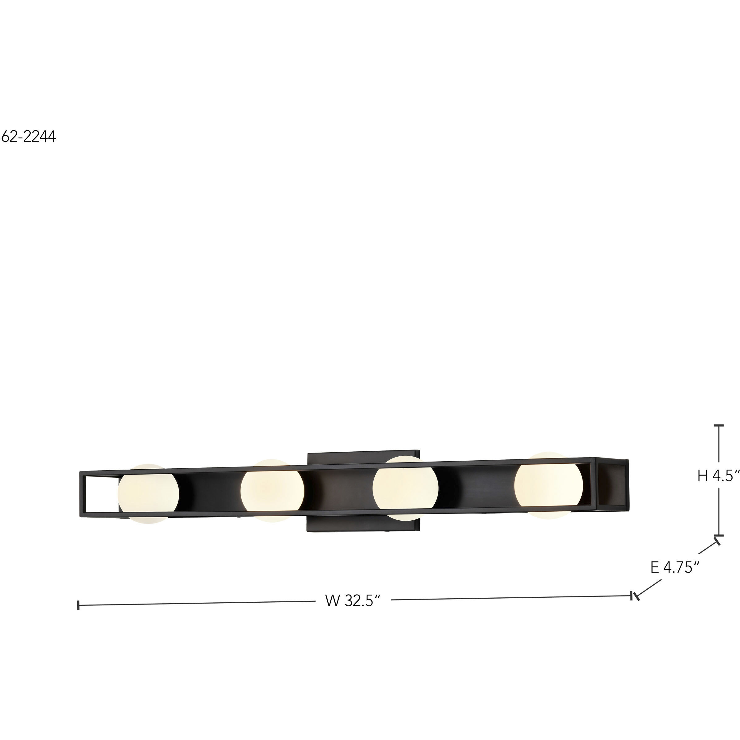 Jenkins LED 32.5 inch Matte Black Vanity Light Wall Light