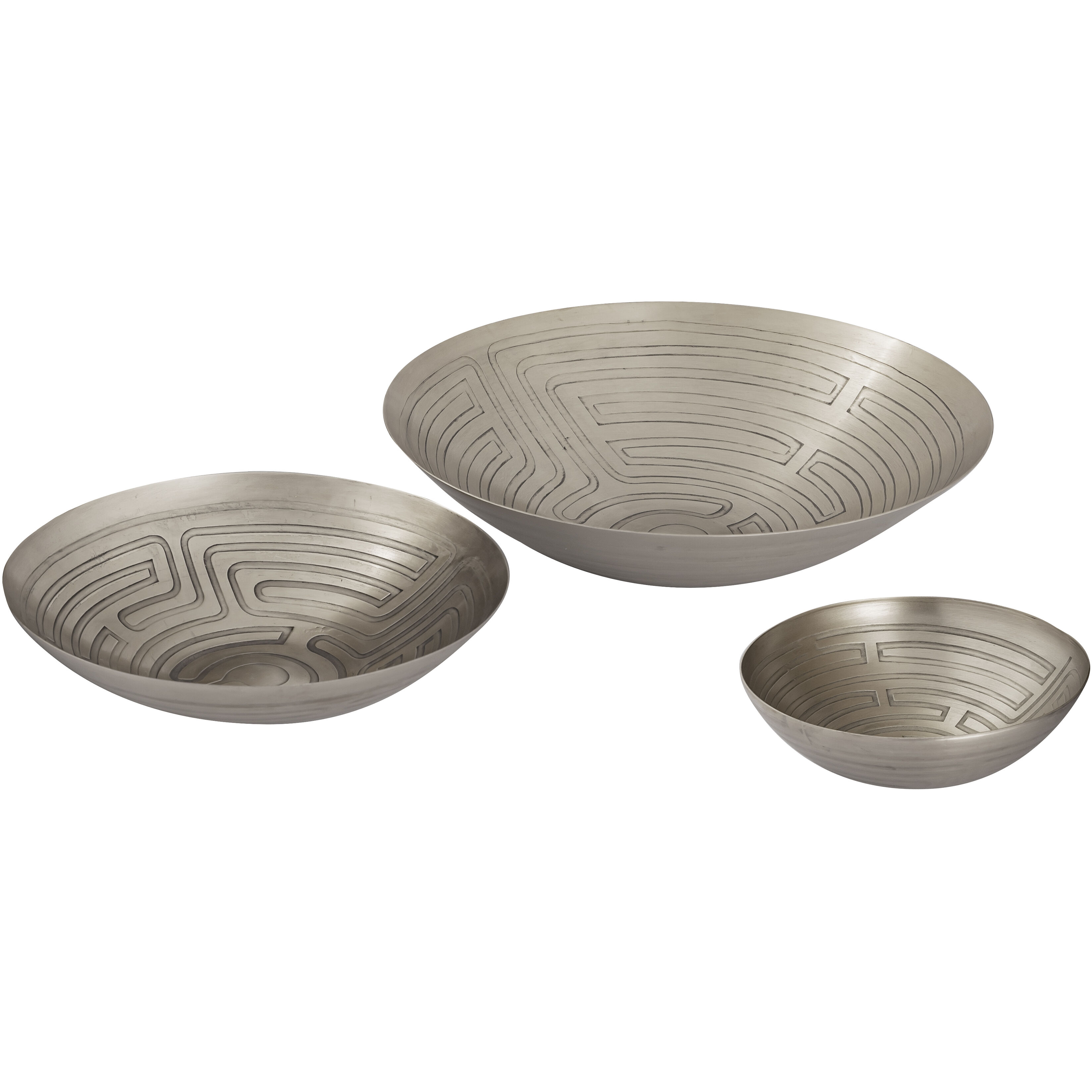 Maze 13 X 3.25 inch Bowl in Antique Nickel, Set of 3