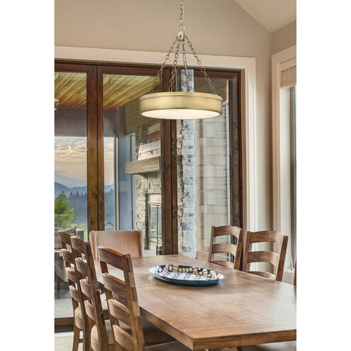 Anders LED 22 inch Rubbed Brass Flush Mount Ceiling Light
