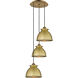 Adirondack 3 Light 14.13 inch Brushed Brass Multi Pendant Ceiling Light