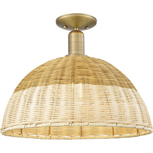 Natural Ballston Dome 1 Light 15.75 inch Brushed Brass Semi-Flush Mount Ceiling Light