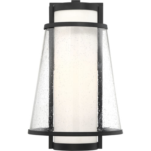 Anau 1 Light 17 inch Matte Black and Glass Outdoor Wall Lantern, Large