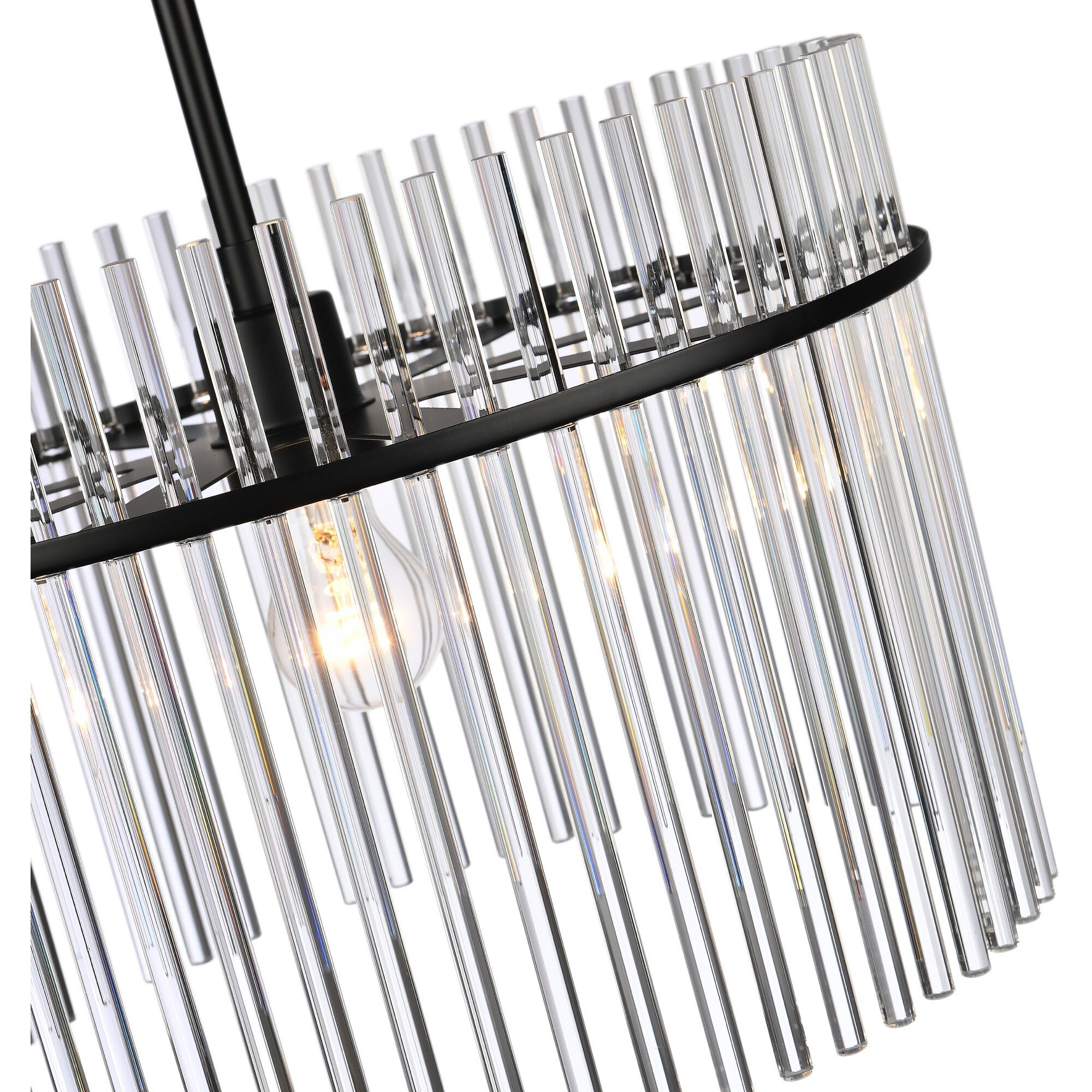 Ava 1 Light 15.7 inch Black Semi Flush Mount Ceiling Light