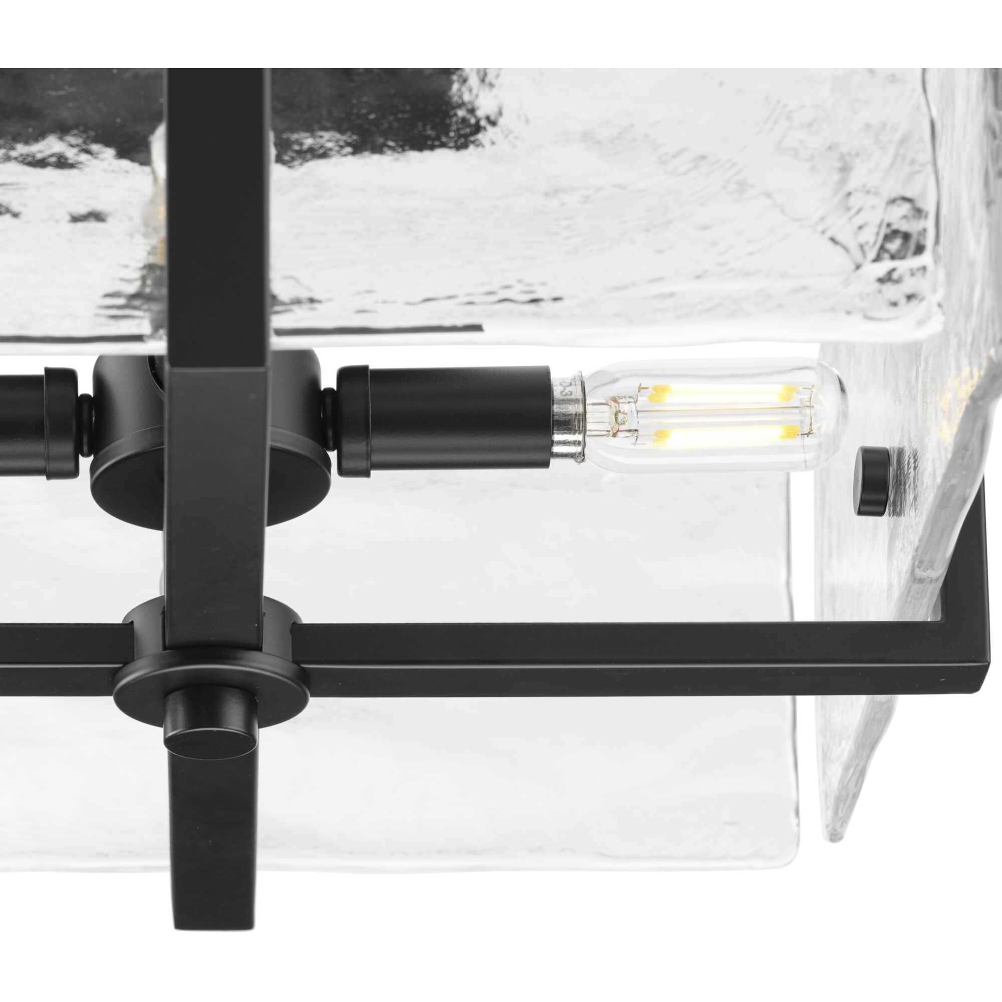 Rivera 4 Light 13 inch Matte Black Semi-Flush Mount Ceiling Light, Design Series