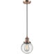 Franklin Restoration Beacon 1 Light 6 inch Antique Copper Mini Pendant Ceiling Light in Incandescent, Seedy, Franklin Restoration