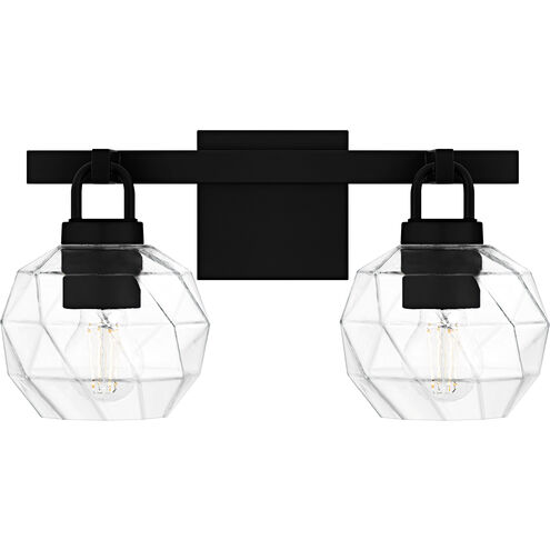 Celina 2 Light 16 inch Matte Black Bath Light Wall Light, Medium