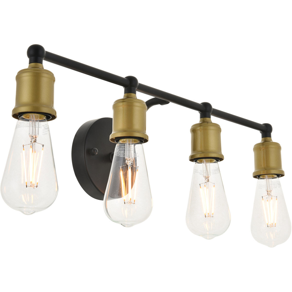 Serif 4 Light 22 inch Brass and Black Wall Sconce Wall Light