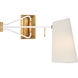 AERIN Keil 29 inch 40 watt Hand-Rubbed Antique Brass and White Swing Arm Wall Light