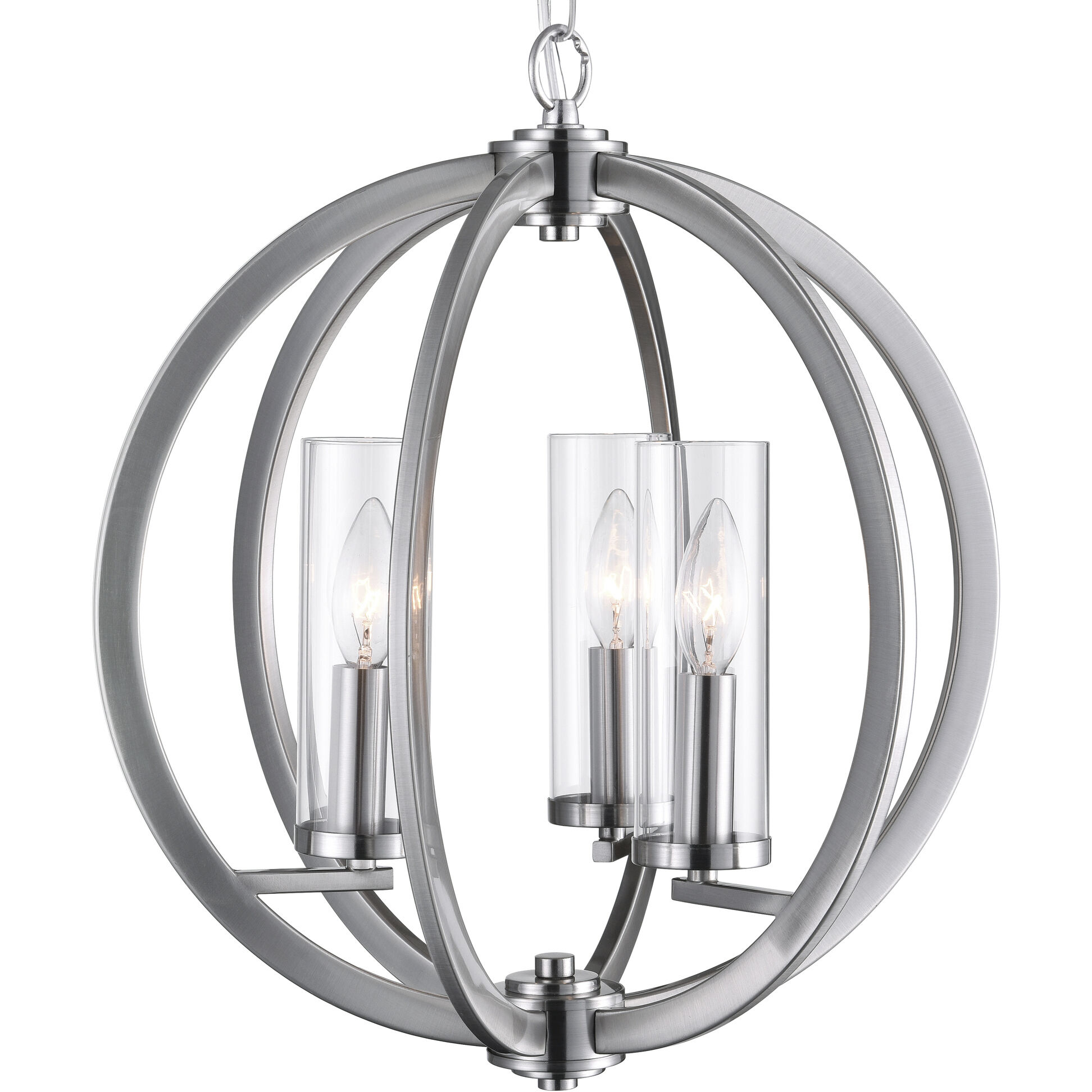 Elton 3 Light 16 inch Satin Nickel Chandelier Ceiling Light