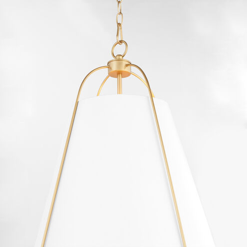 Jamie 3 Light 18 inch Studio White and Aged Brass Pendant Ceiling Light