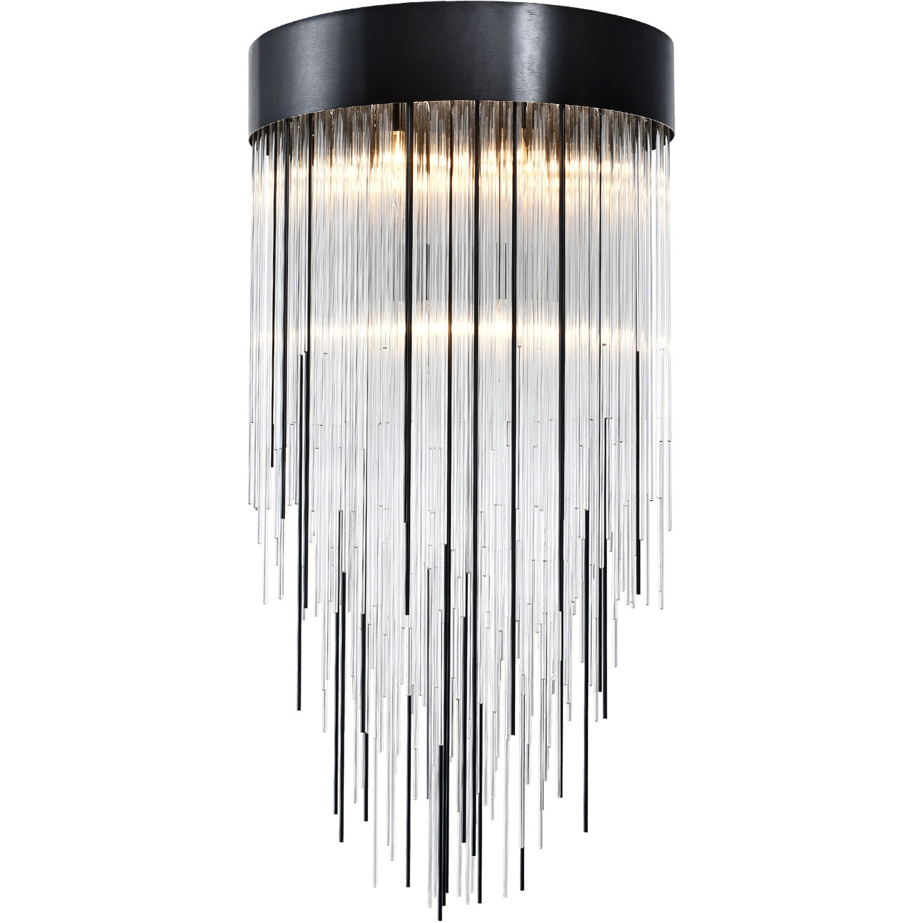 Waterfall 4 Light 12 inch Satin Brushed Black Pendant Ceiling Light