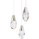 Beyond Martini LED 12 inch Polished Nickel Multi-Light Pendant Ceiling Light in Optic, Beyond