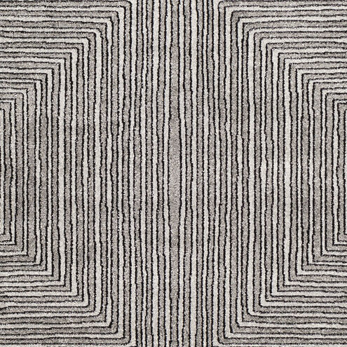 Nepali 114.17 X 78.74 inch Black/Gray/Slate/Cream Machine Woven Rug in 7 x 9, Rectangle