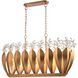 Callista 7 Light 47.5 inch Antique Gold Leaf Linear Chandelier Ceiling Light