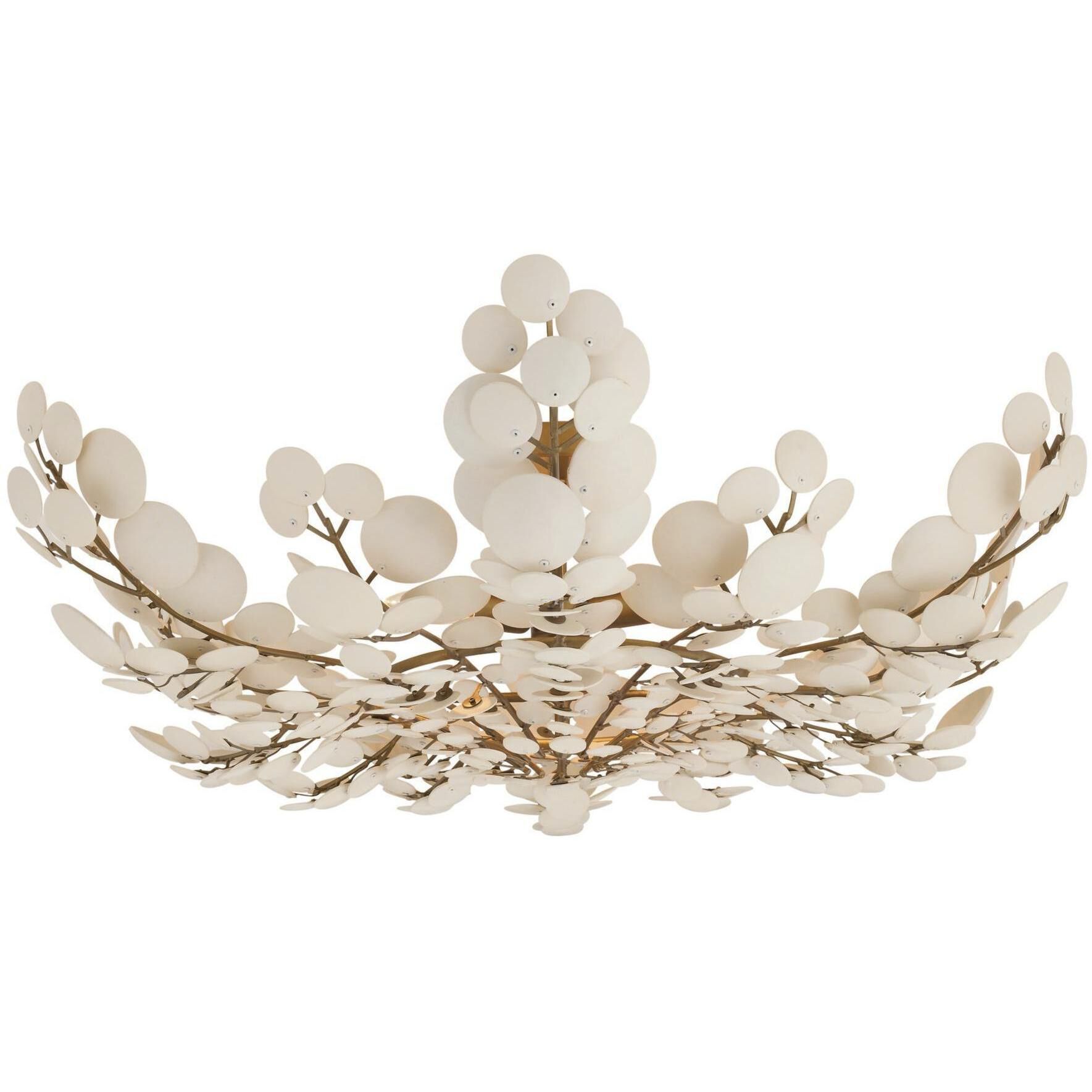 Bilal 3 Light 38 inch Antique Brass Flush Mount Ceiling Light