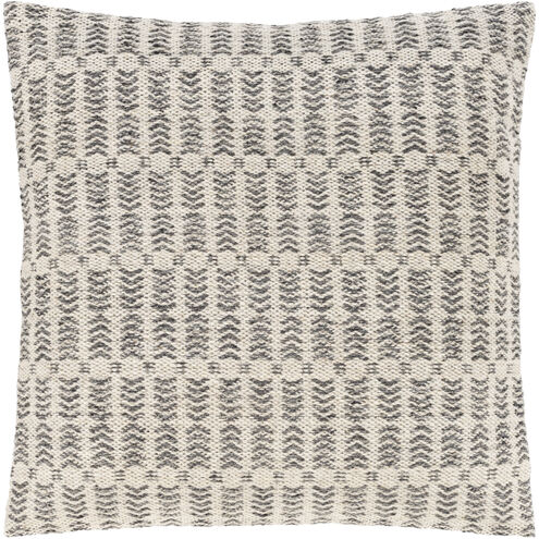 Leif 20 X 20 inch Charcoal/Ivory Pillow Cover