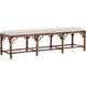 Chippendale Brown and White/Cream Bench