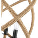 Marina 4 Light 22.75 inch Natural Black Chandelier Ceiling Light