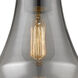 Fairfield LED 7 inch Matte Black Mini Pendant Ceiling Light in Plated Smoke Glass