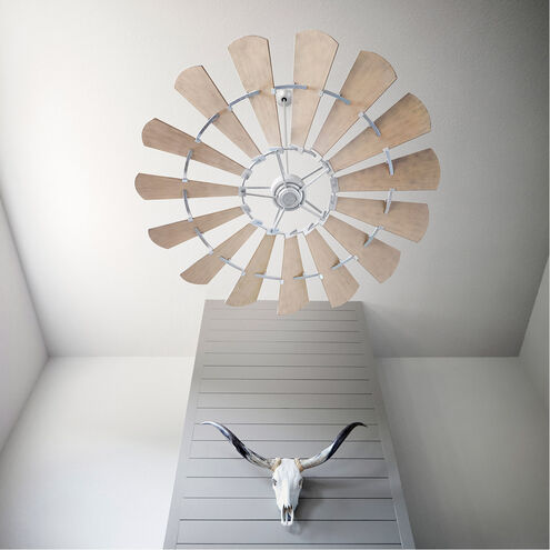 Windmill 72 inch Galvanized with Weathered Oak Blades Indoor Ceiling Fan