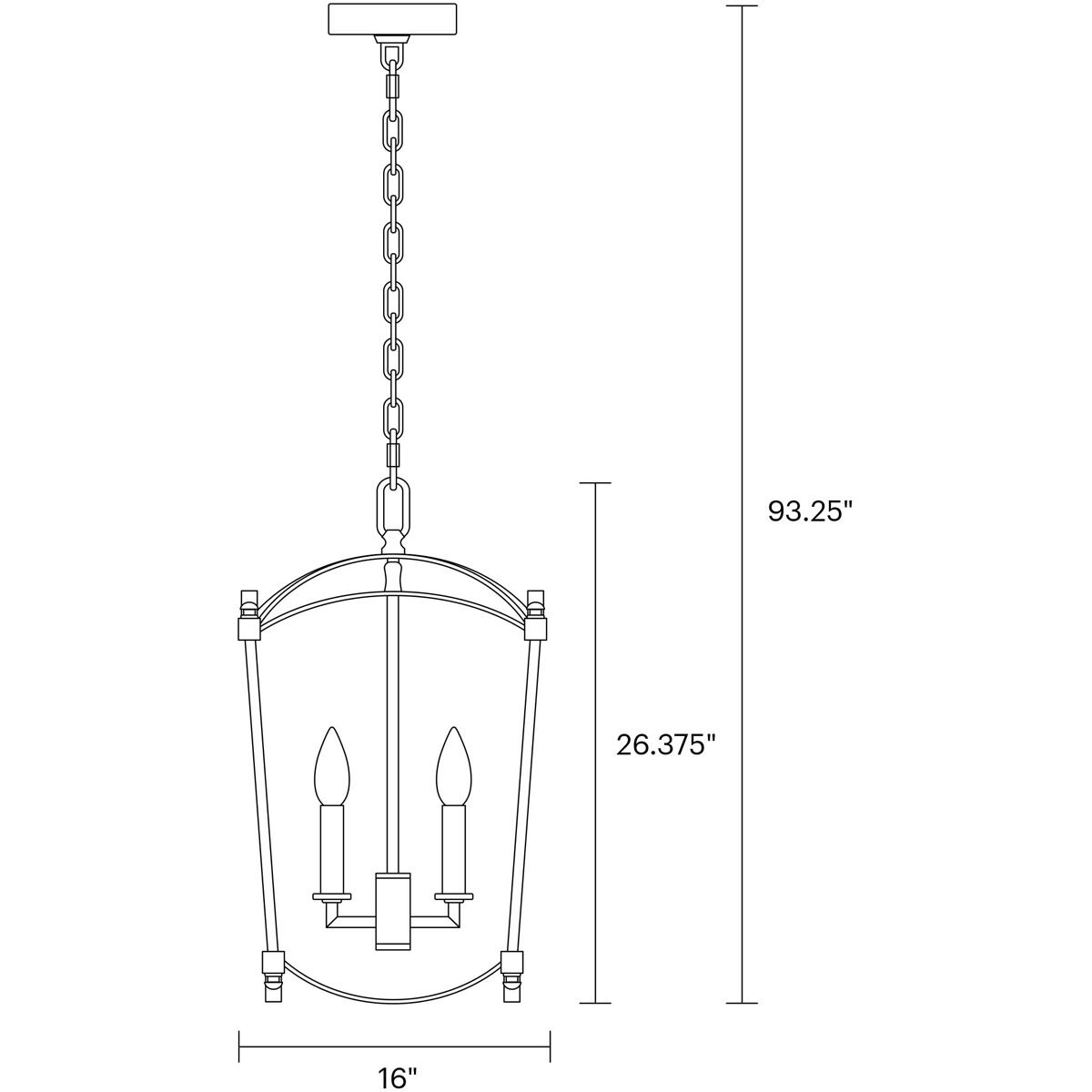 Sean Lavin Thayer 4 Light 16 inch Antique Gild Lantern Chandelier Ceiling Light