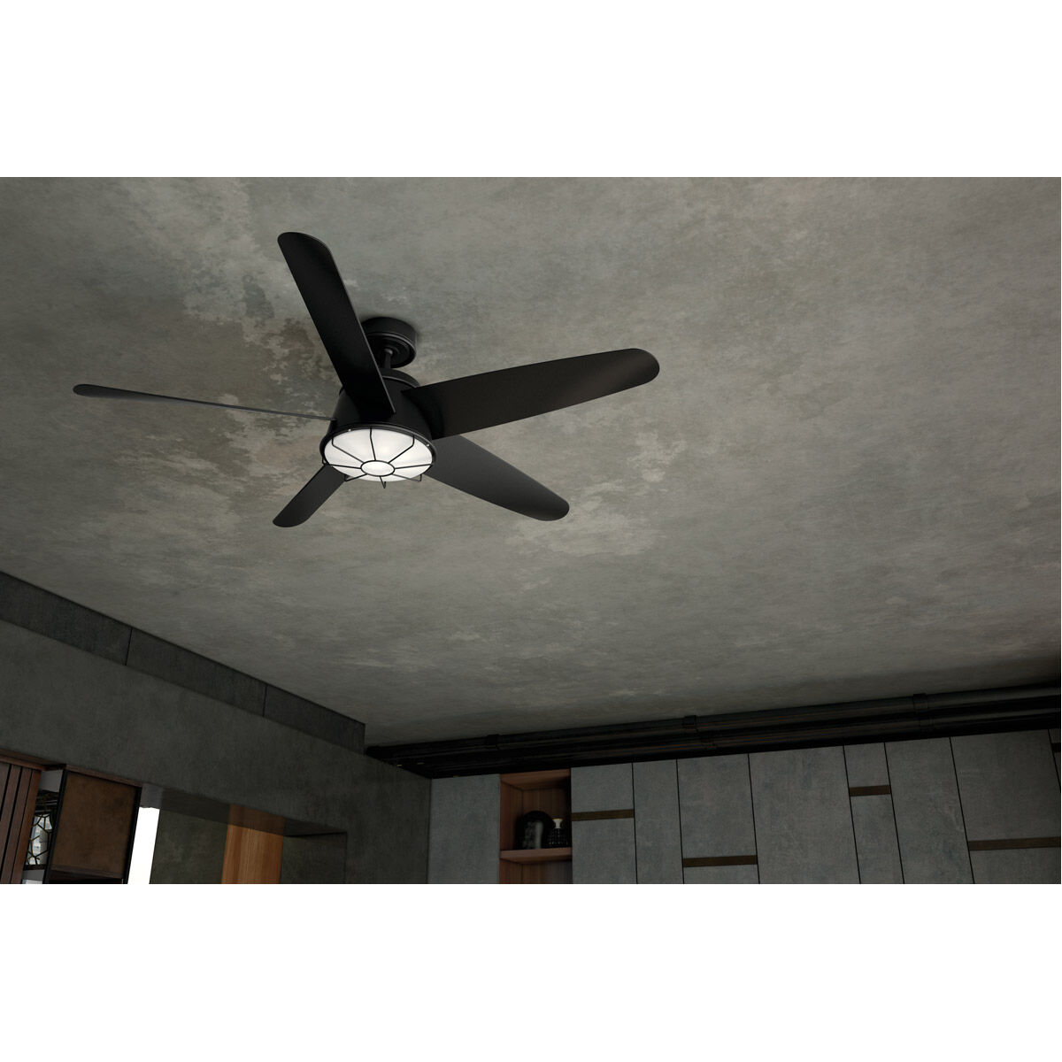 Daya 54 inch Satin Black Ceiling Fan