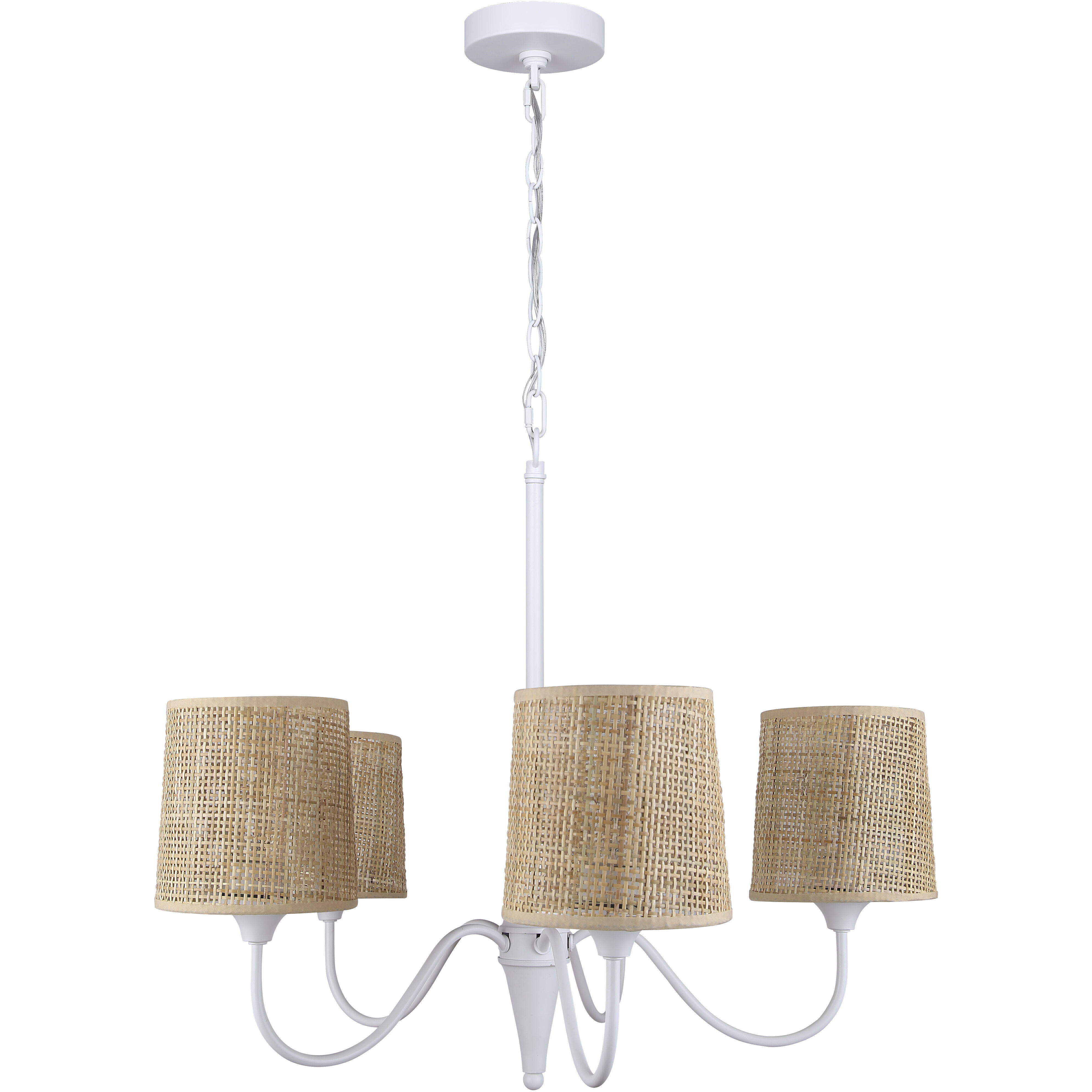 Daisey 5 Light 27 inch White Chandelier Ceiling Light