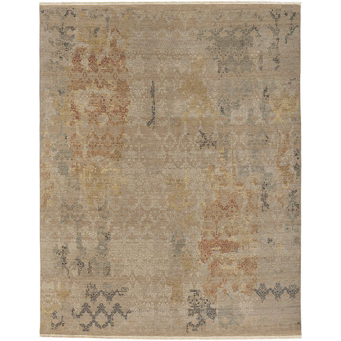 Arden 36 X 24 inch Neutral and Brown Area Rug, Wool and Silk