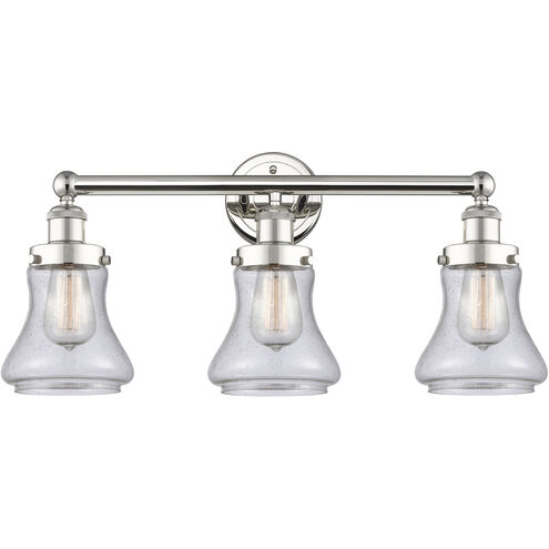 Bellmont 3 Light 24.5 inch Polished Nickel and Seedy Bath Vanity Light Wall Light