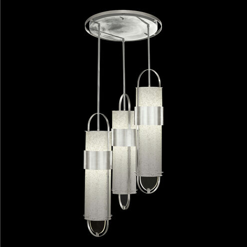 Bond LED 23.5 inch Silver Pendant Ceiling Light in Bahama Sand Studio Glass