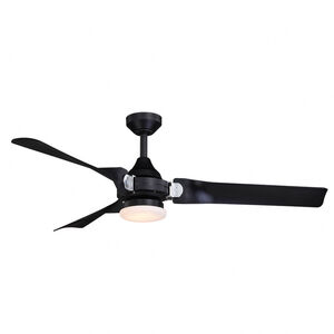 Austin 52 inch Black and Chrome with Black Blades Ceiling Fan