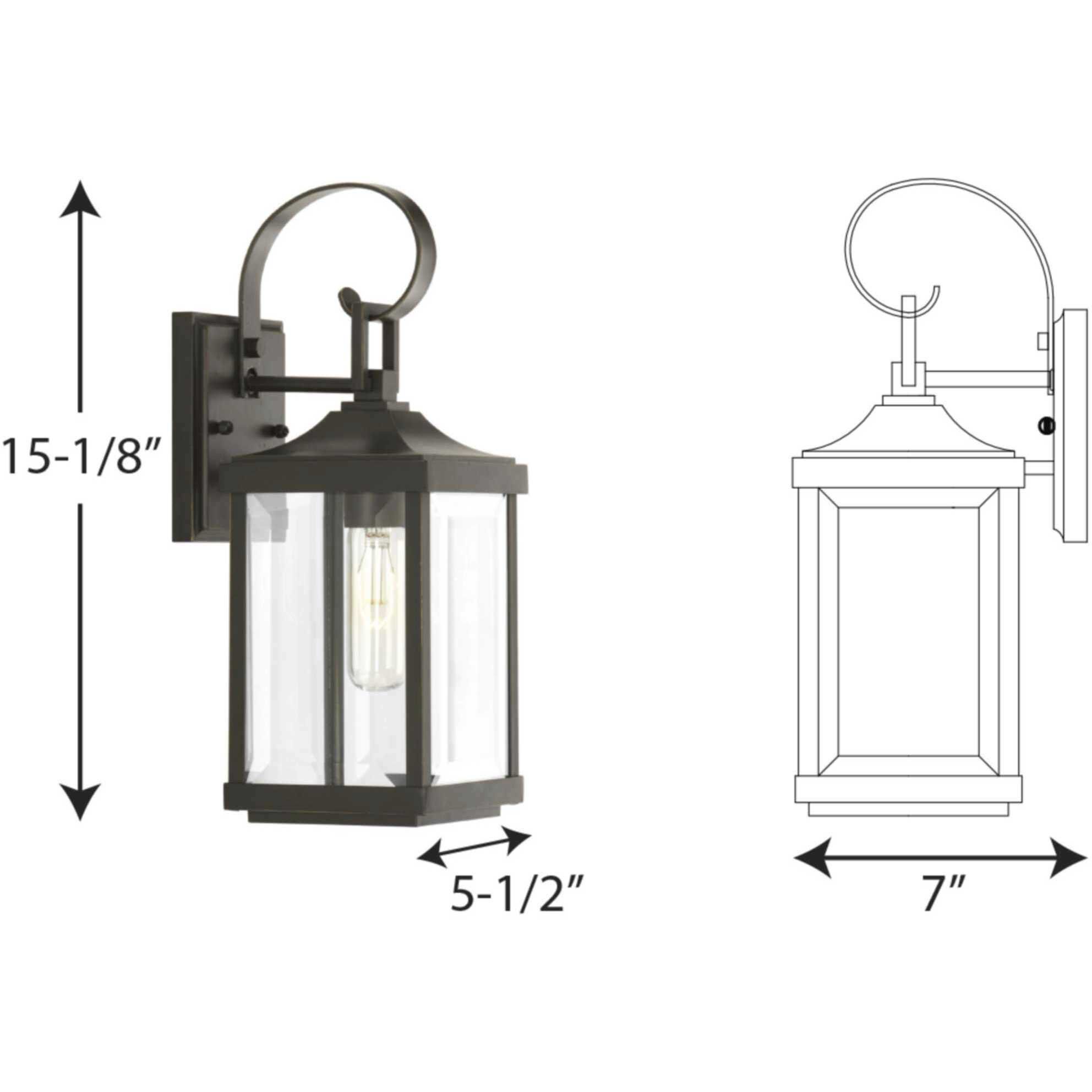 Gibbes Street 1 Light 15 inch Antique Bronze Outdoor Wall Lantern, Small, Design Series