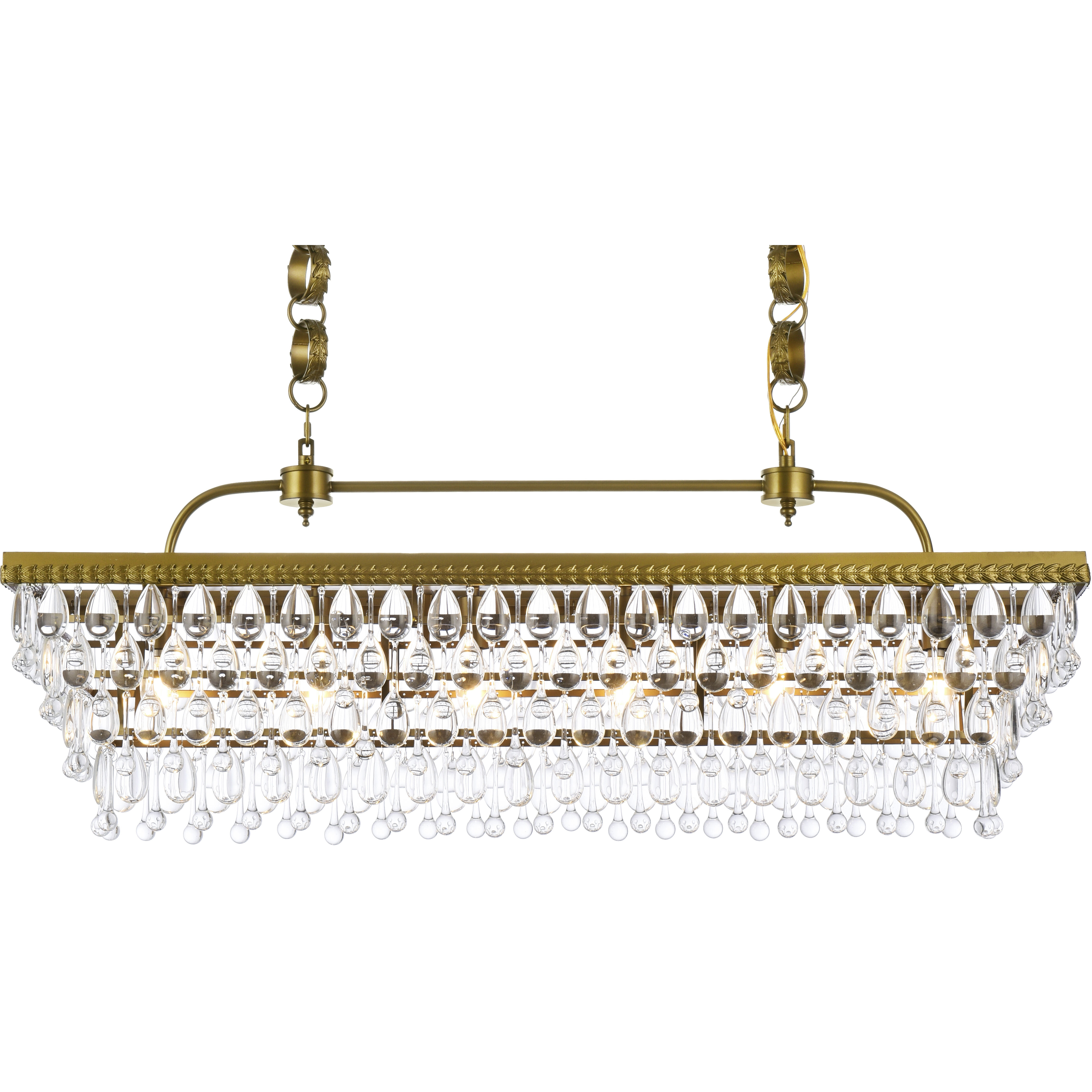 Nordic 6 Light 40 inch Brass Linear Pendant Ceiling Light