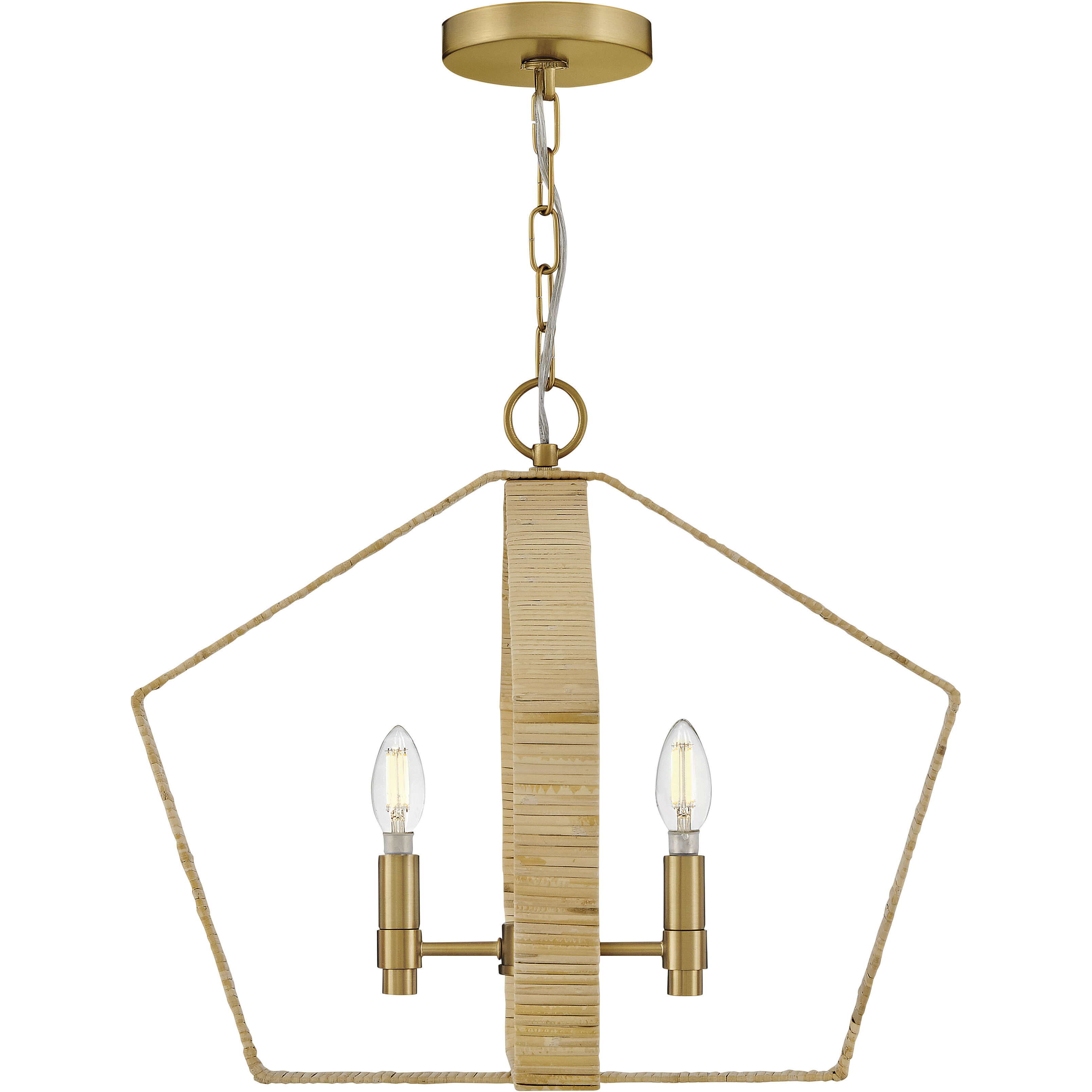 Sammi 2 Light 20 inch Lacquered Brass Pendant Ceiling Light