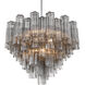 Addis 12 Light 26.75 inch Polished Chrome Chandelier Ceiling Light in Tronchi Glass Smoke
