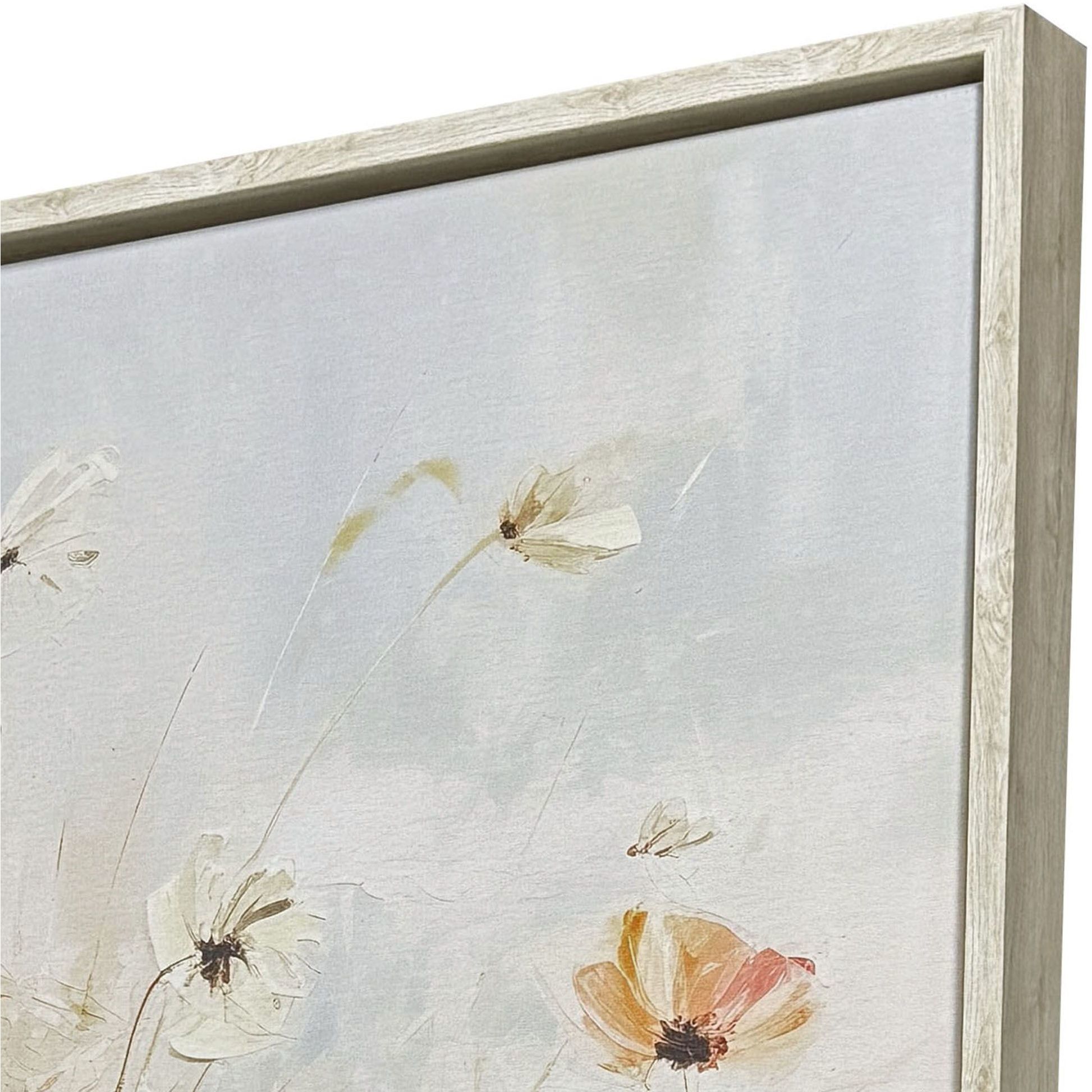 Blooms in the Meadow Blue and Green and Red and Yellow Canvas