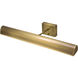 Classic Traditional 6.4 watt 24 inch Antique Brass Picture Light Wall Light, Battery Operated