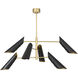 Vest 6 Light 57.75 inch Blackened Brass and Natural Brass Chandelier Ceiling Light