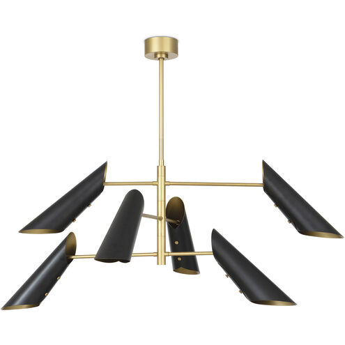 Vest 6 Light 57.75 inch Blackened Brass and Natural Brass Chandelier Ceiling Light