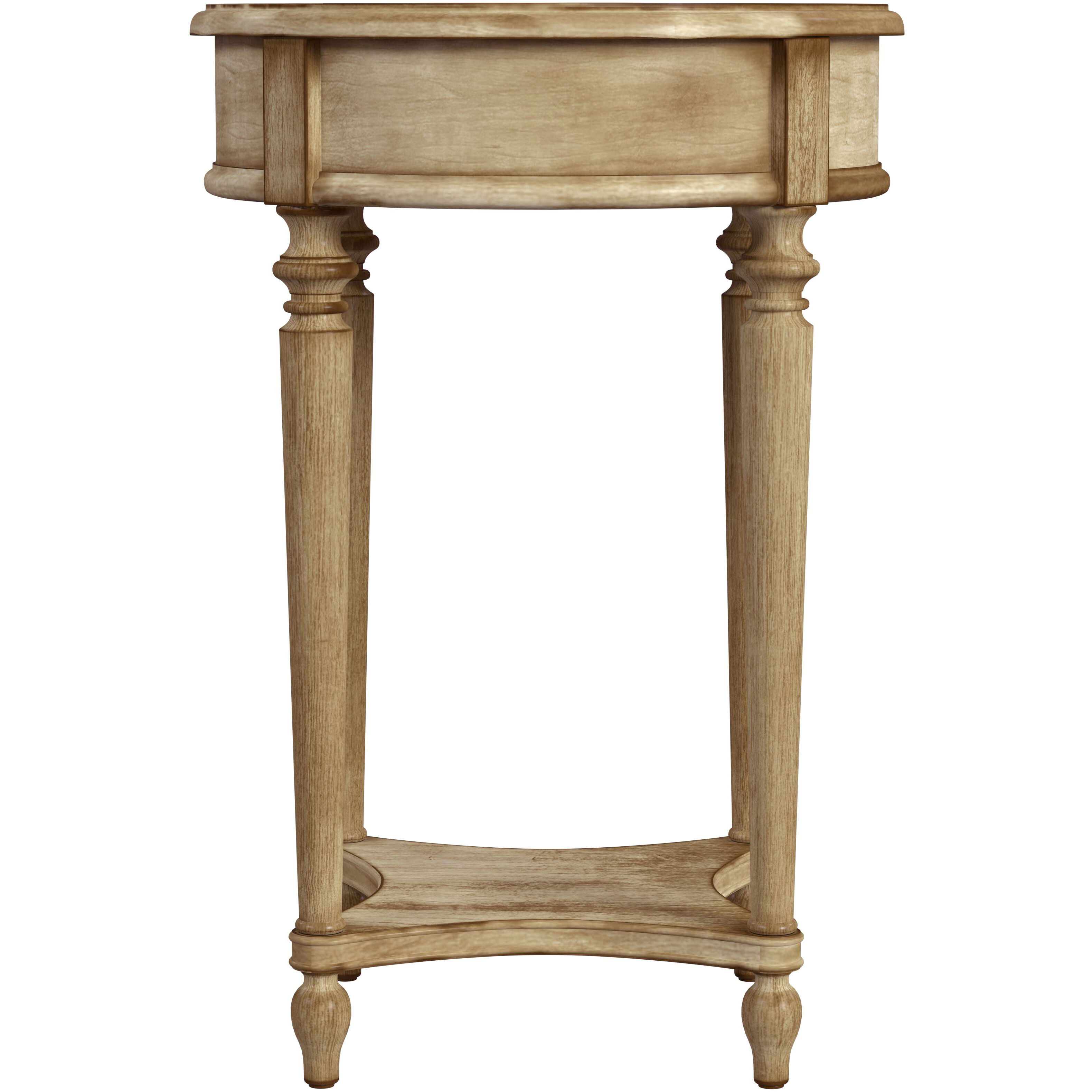Jules 1 Drawer Round End Table with Storage in Beige
