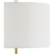 Deville 31 inch 150 watt Clear and Antique Brass Table Lamp Portable Light