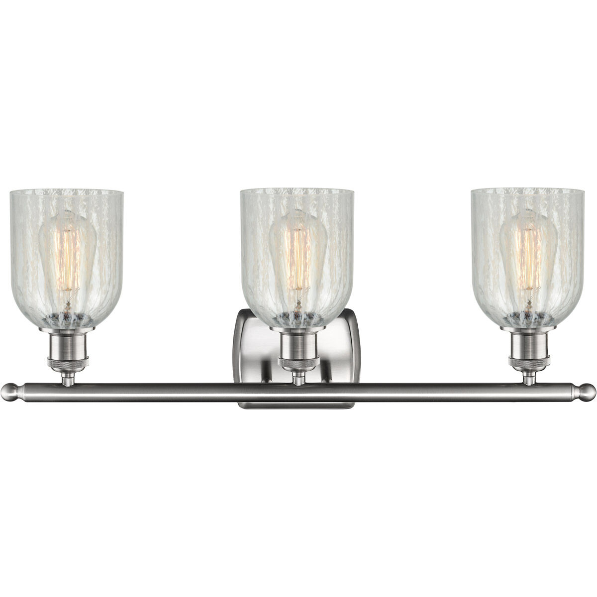Ballston Caledonia 3 Light 26 inch Brushed Satin Nickel Bath Vanity Light Wall Light in Mouchette Glass, Ballston