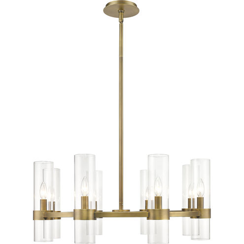 Datus 8 Light 32 inch Rubbed Brass Chandelier Ceiling Light