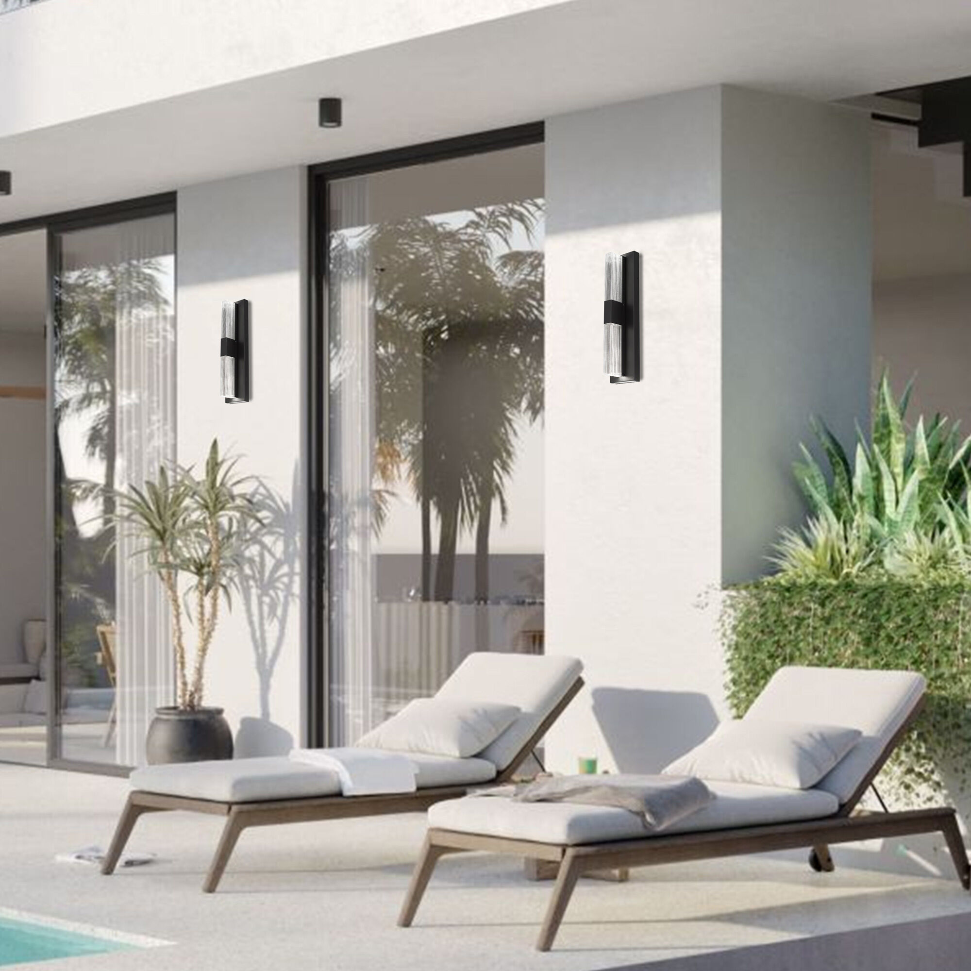 Arles LED 18 inch Sand Black Outdoor Wall Sconce