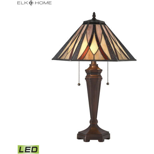Foursquare 24 inch 9.00 watt Tiffany Bronze Table Lamp Portable Light