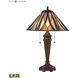 Foursquare 24 inch 9.00 watt Tiffany Bronze Table Lamp Portable Light