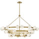 Selene LED 60 inch Lacquered Brass Chandelier Ceiling Light in Swirled, Multi Tier